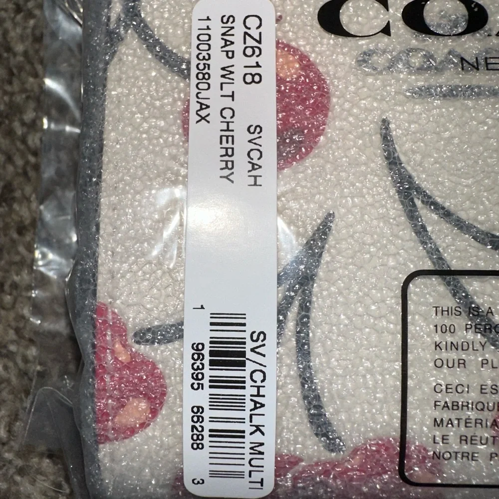 Coach Small Snap Wallet in Cherry Print - Picture 7 of 7